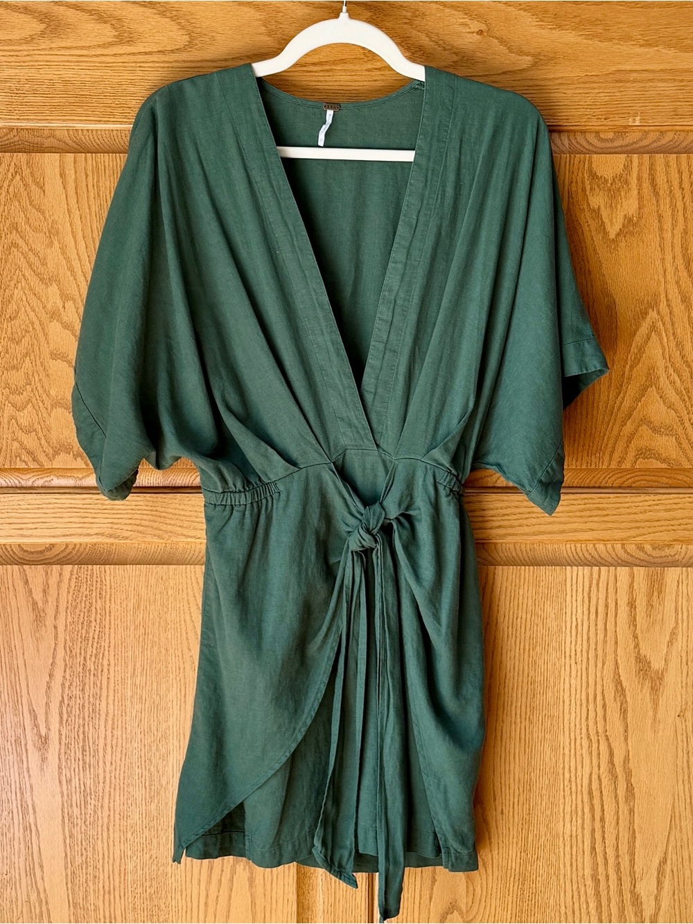 YFB Young Fabulous & Broke) Siten Mini Linen Blend Mini Dress in Sage Green